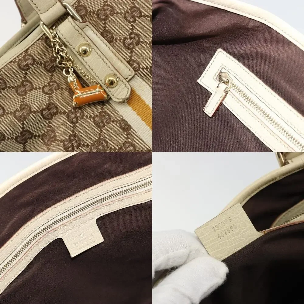 Gucci GG Canvas Web Tote Beige